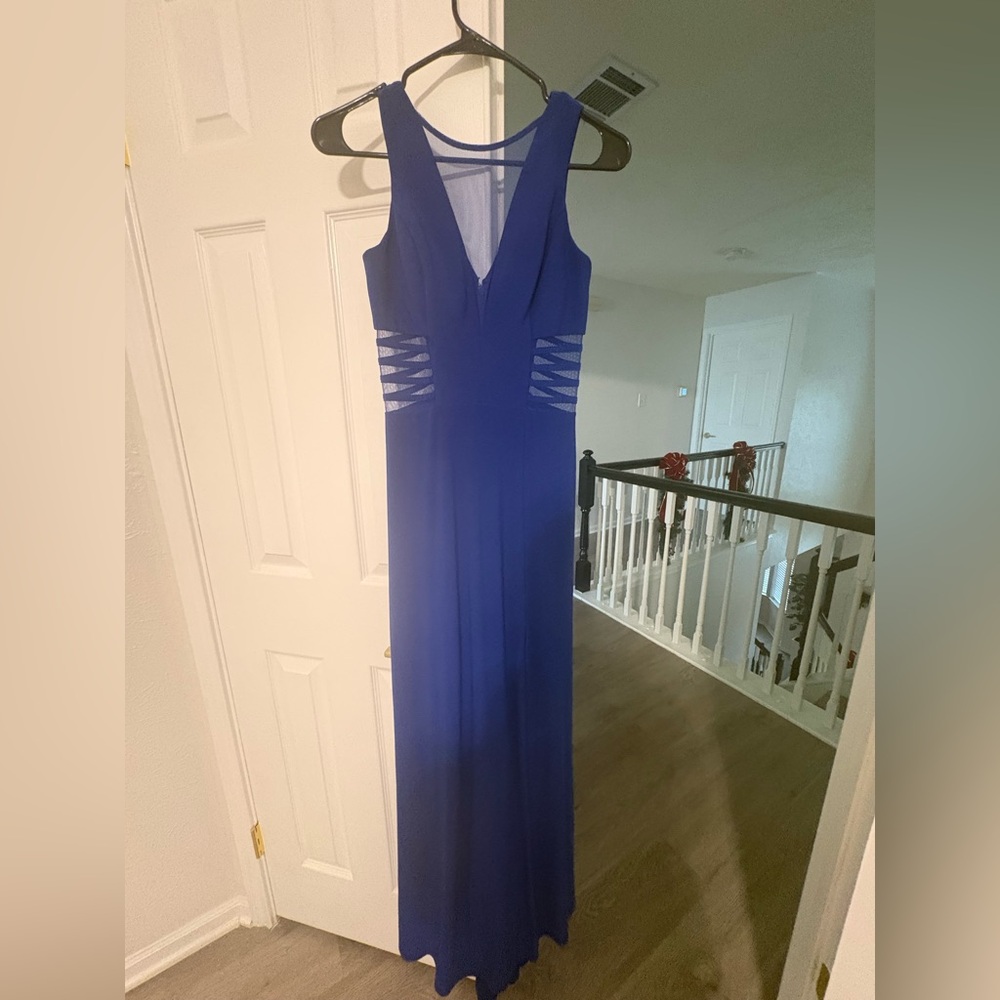 Morgan & Co. Royal Blue Backless Dress